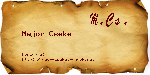 Major Cseke névjegykártya